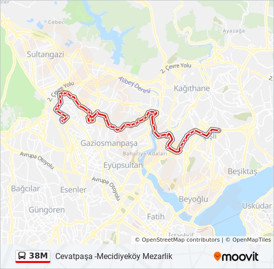 38M bus Line Map