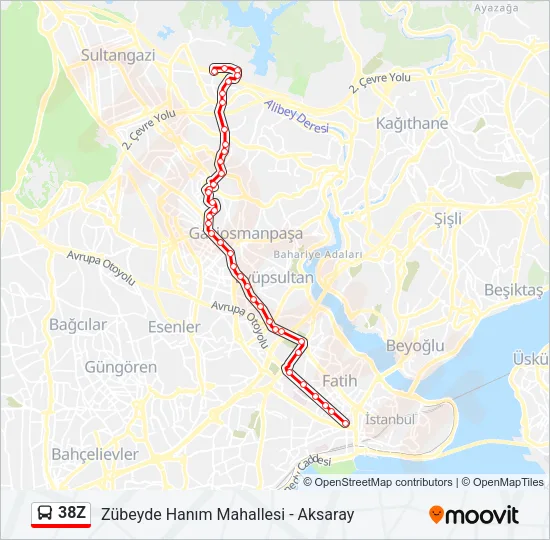 38Z Bus Line Map