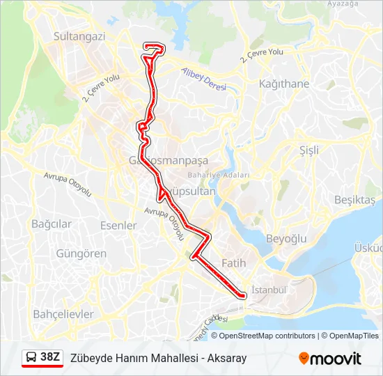 38Z Bus Line Map