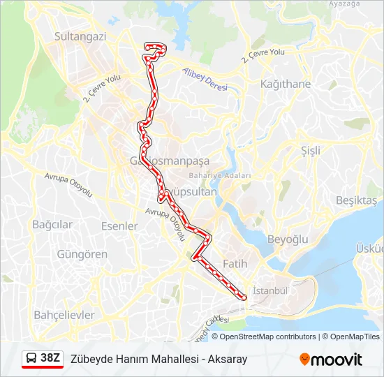 38Z Bus Line Map