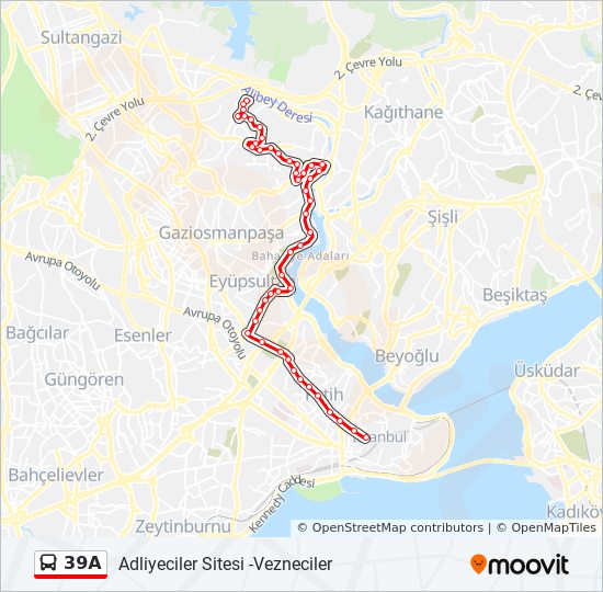 39A bus Line Map