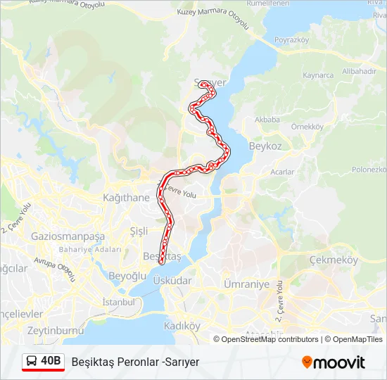 40B Bus Line Map