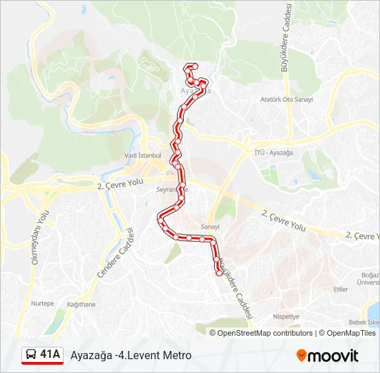 41A Bus Line Map