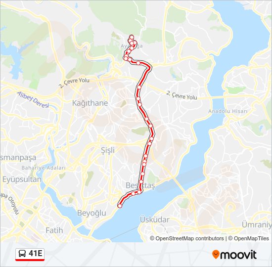 41E Bus Line Map