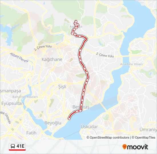 41E Bus Line Map