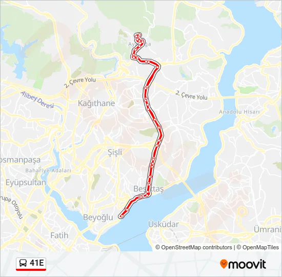 41E Bus Line Map