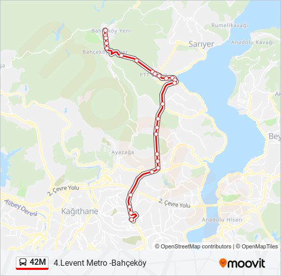 42M bus Line Map