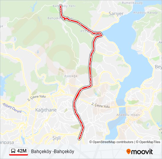 42M bus Line Map