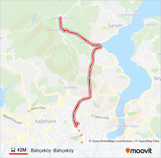 42M Bus Line Map