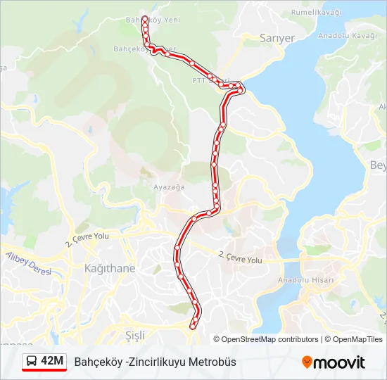 42M Bus Line Map