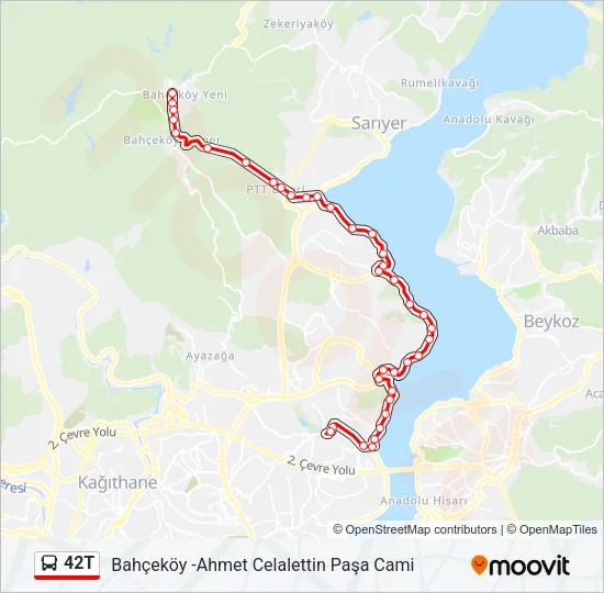 42T Bus Line Map