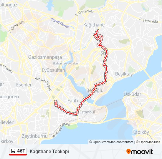 46T bus Line Map