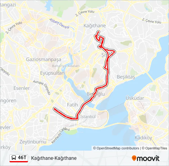 46T Bus Line Map