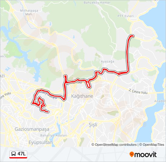 47L otobüs Hattı Haritası