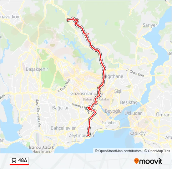 48A Bus Line Map