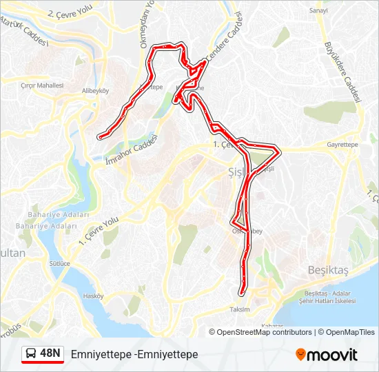 48N Bus Line Map