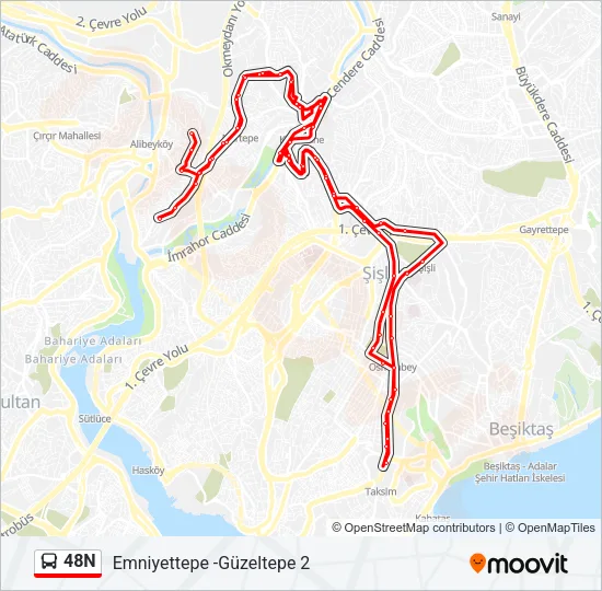 48N Bus Line Map