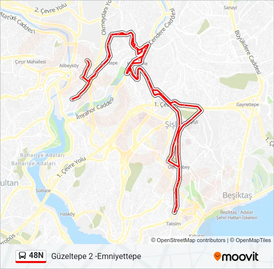 48N Bus Line Map