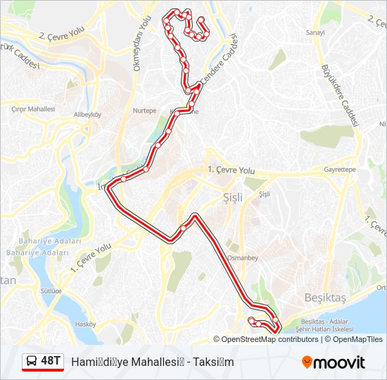 48T Bus Line Map