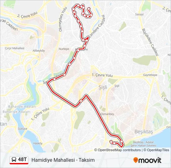 48T Bus Line Map