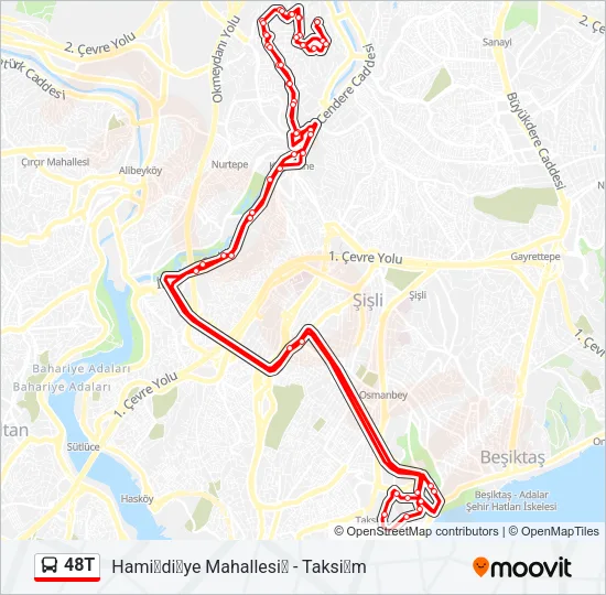 48T Bus Line Map