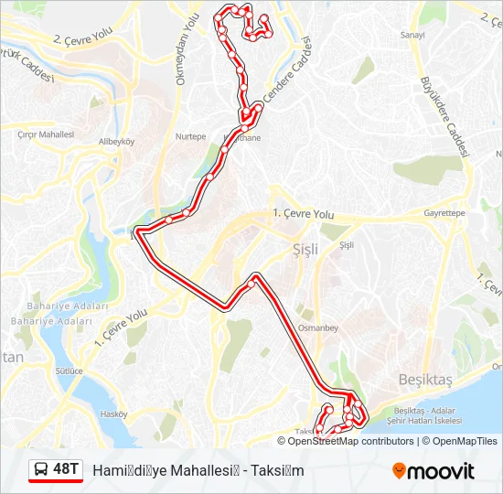 48T Bus Line Map