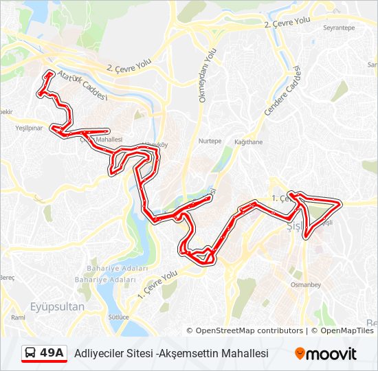 49A bus Line Map