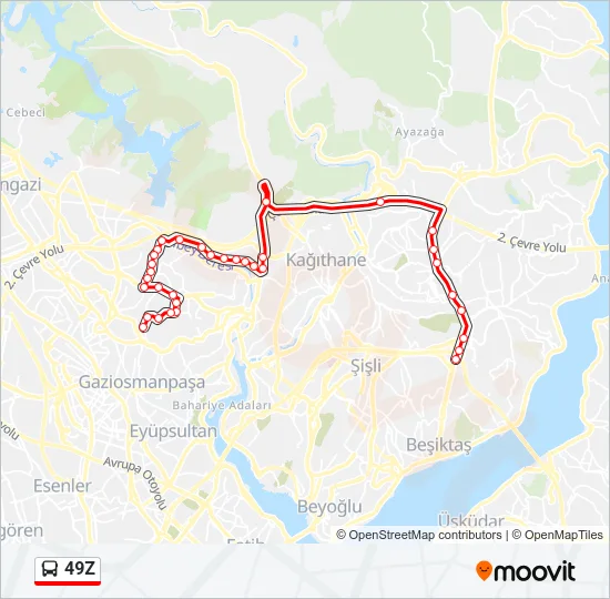 49Z Bus Line Map