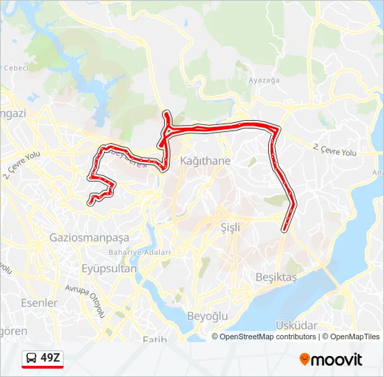 49Z Bus Line Map