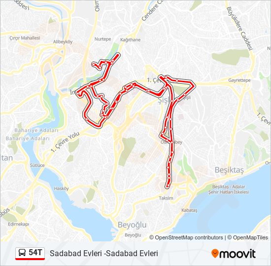 54T bus Line Map