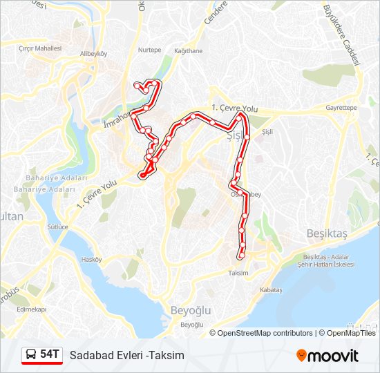 54T bus Line Map