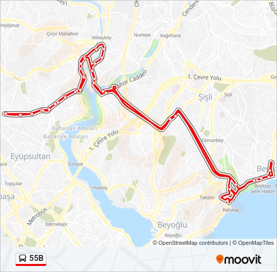 55B Bus Line Map