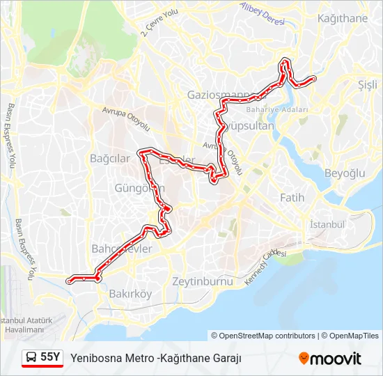 55Y Bus Line Map