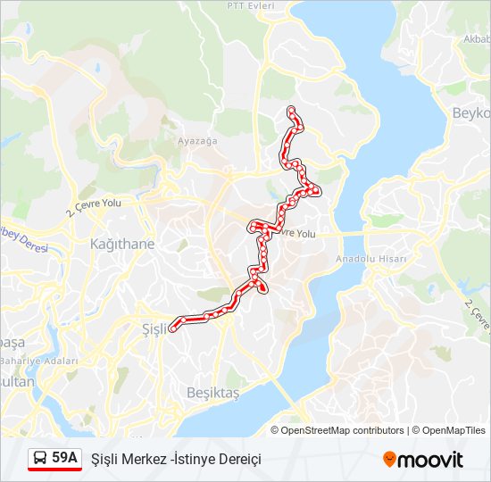 59A bus Line Map