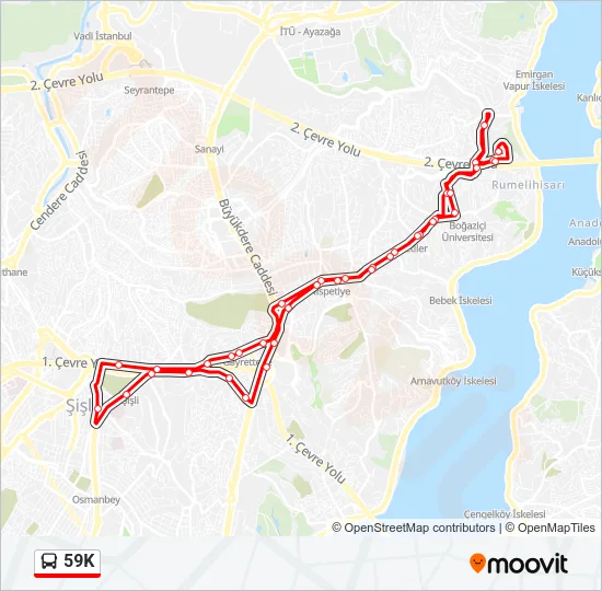 59K Bus Line Map