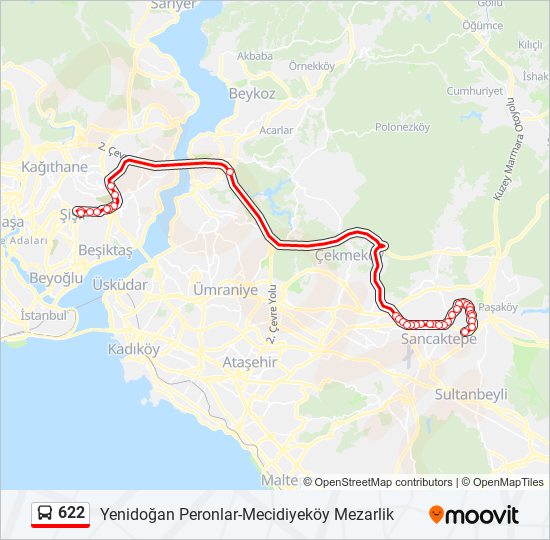 622 bus Line Map