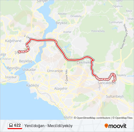 622 Bus Line Map