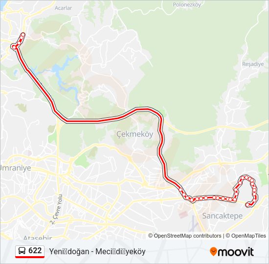 622 Bus Line Map