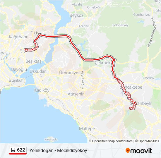 622 Bus Line Map