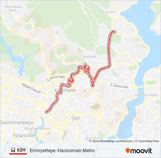 62H bus Line Map