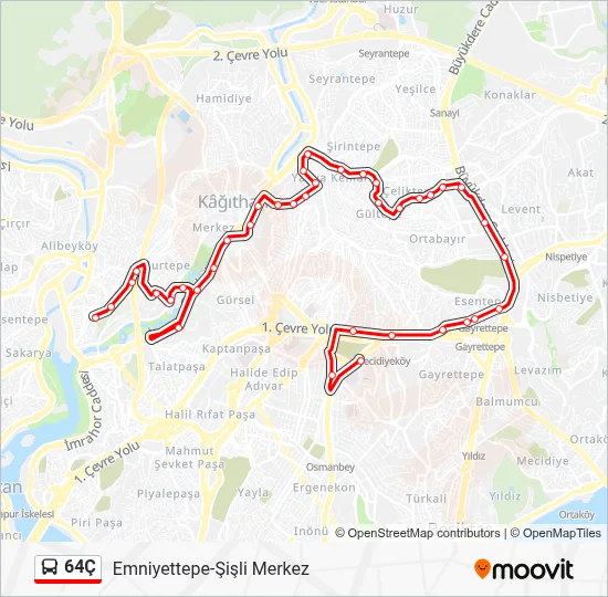 64Ç Route: Schedules, Stops & Maps - Emniyettepe-Şişli Merkez