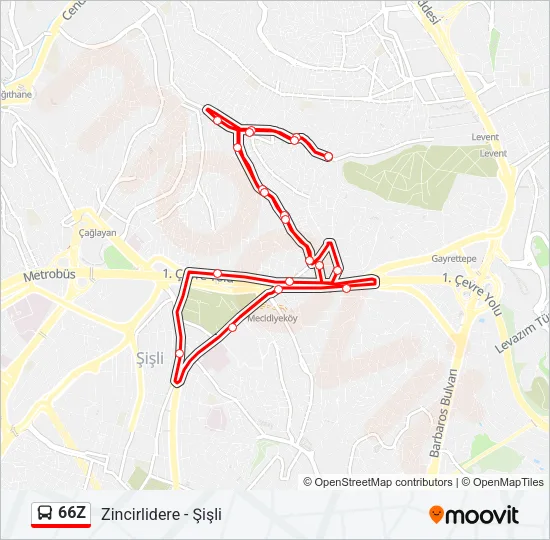 66Z Bus Line Map