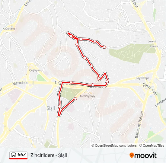 66Z Bus Line Map