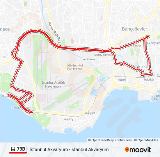 73B Bus Line Map
