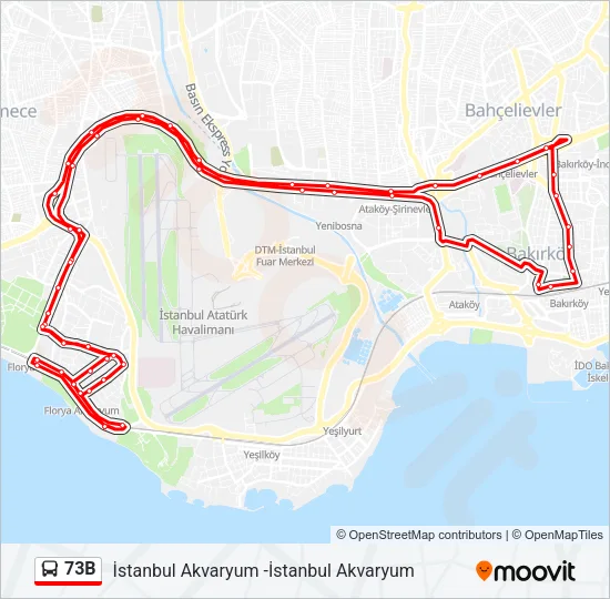 73B Bus Line Map