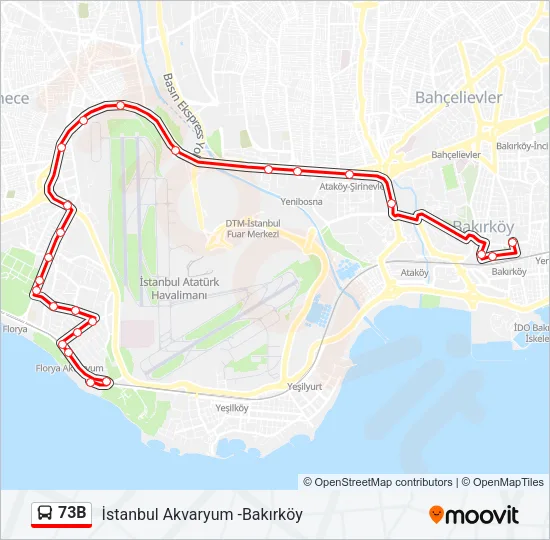 73B Bus Line Map