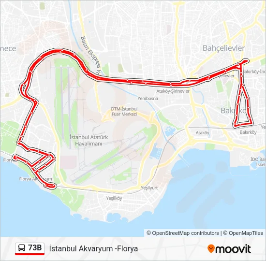 73B Bus Line Map