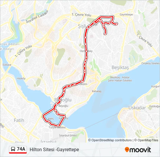 74A Bus Line Map