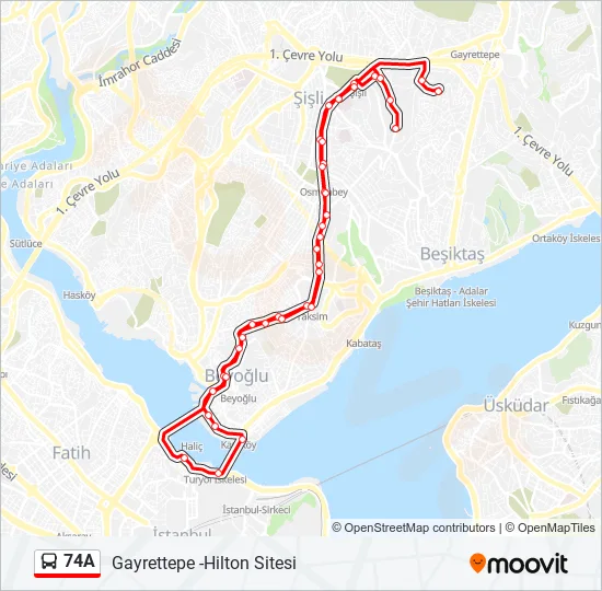 74A Bus Line Map