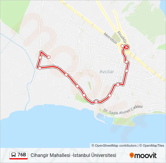 76B Bus Line Map